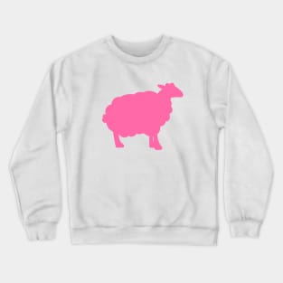 Sheep Silhouette Pattern in Pink Crewneck Sweatshirt